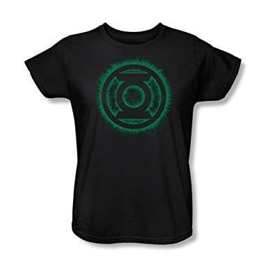 Xx Flame Logo - Amazon.com: Green Lantern - Green Flame Logo Womens T-Shirt In Black ...