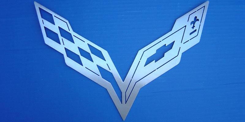 Blue Corvette Logo - Car Art Work: Corvette in Steel