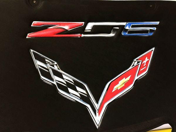 Chevrolet Stingray Logo - C7 Z06 Corvette Stingray Premium AirBrushed Hood Liner - Red/White ...