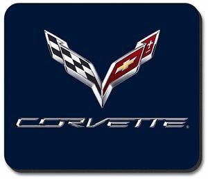 Blue Corvette Logo - C7 Corvette Emblem Computer Blue Mouse Pad 602269070048 | eBay