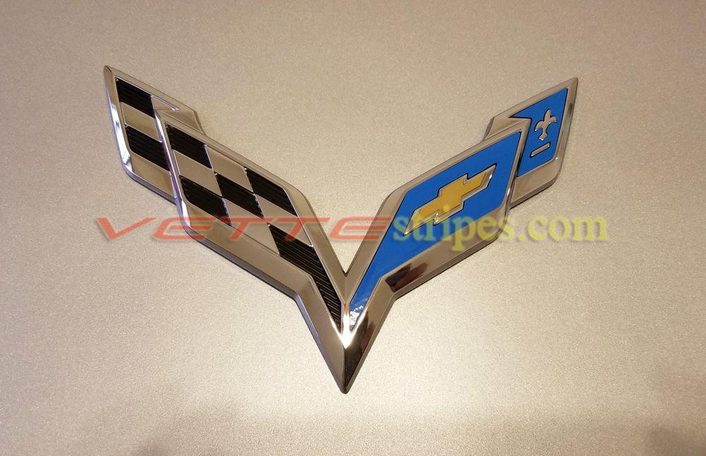 Blue Corvette Logo - C7 Corvette Emblem Overlays Many Colors - Pair front and rear ...
