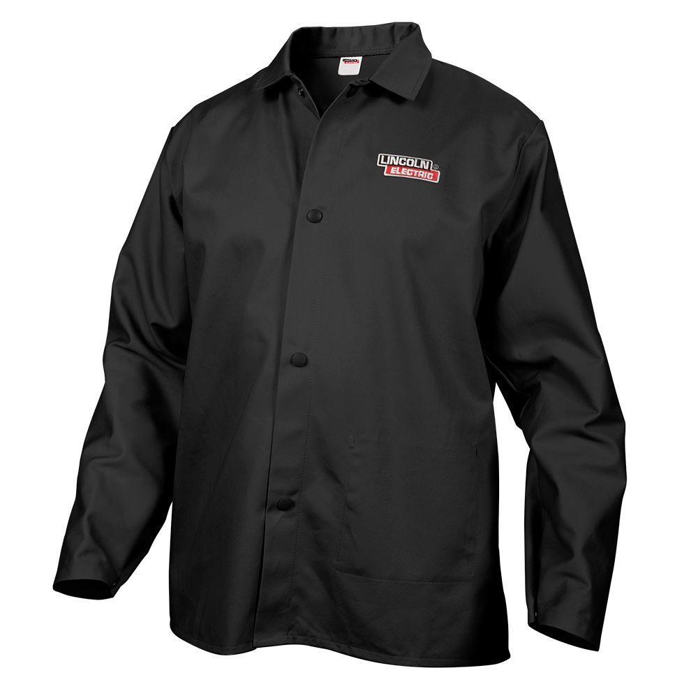 Xx Flame Logo - Lincoln Electric Fire Resistant XX Large Black Cloth Welding Jacket