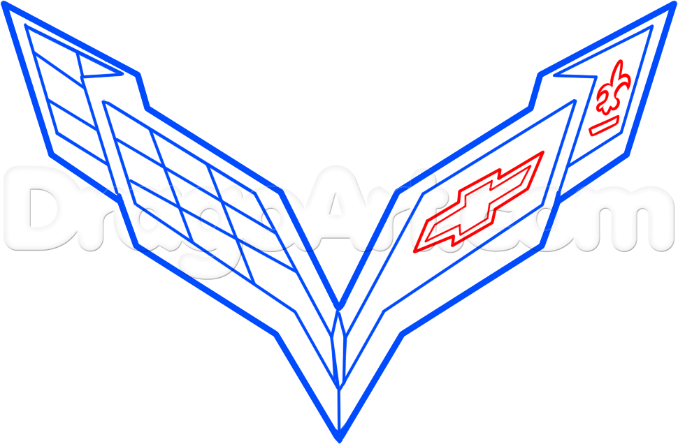 Blue Corvette Logo - how to draw the corvette logo step 5 | Corvette | Corvette, Cars ...