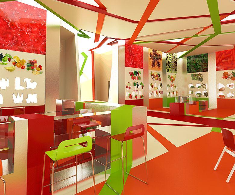 Green and Red Restaurant Logo - Garden of Colors by Brani & Desi
