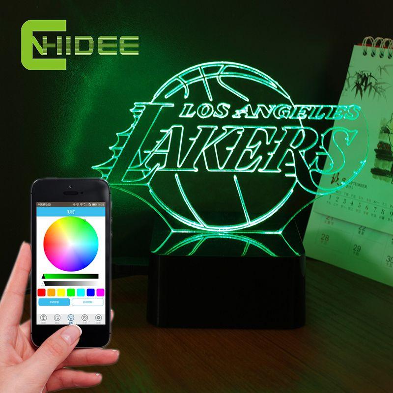 Lights Basketball Logo - Creative New Year Decor Music Speaker 3D Led Lamp Home Table Night ...