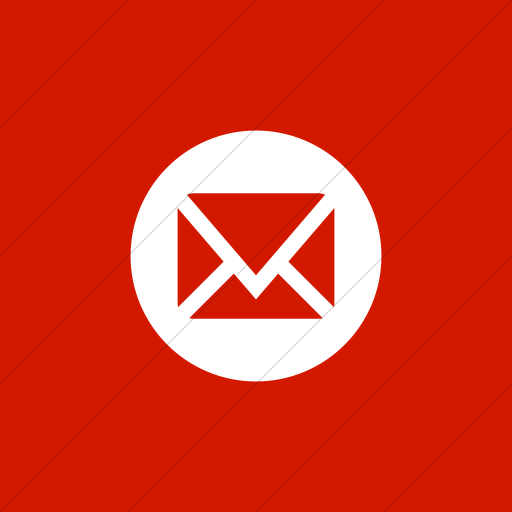 Red Square White Circle Logo - IconsETC » Flat square white on red social+media mail icon