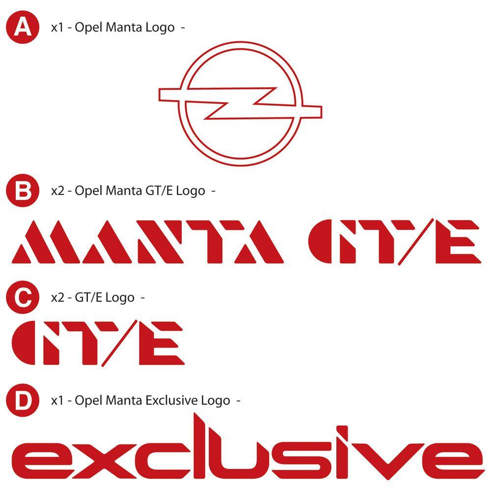 Manta Logo - OPEL MANTA EXCLUSIVE DECAL KIT