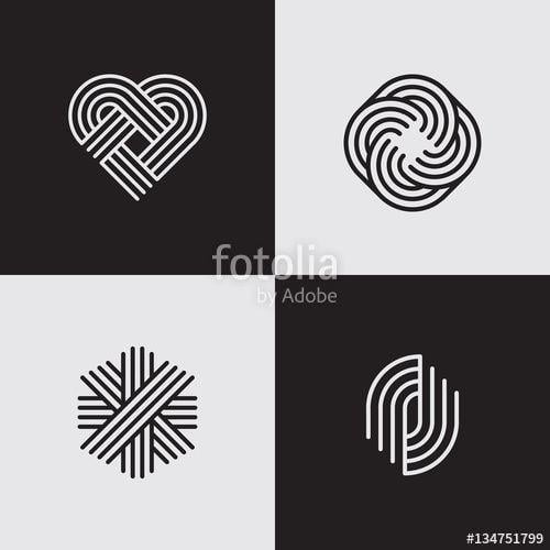 Modern Line Logo - Modern line logos. Futuristic geometric shapes. Eps10 vector.