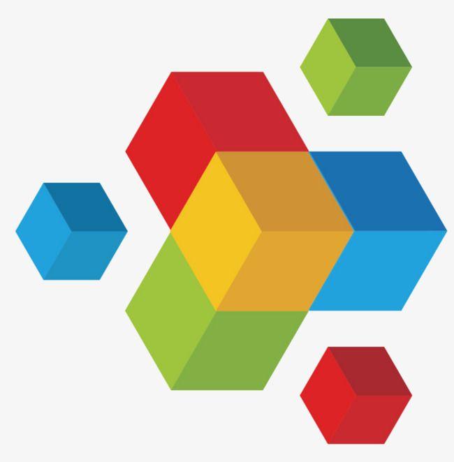 Three Box Logo - Colored Squares, Stereo Logo, Three Dimensional Box, Box Combination ...