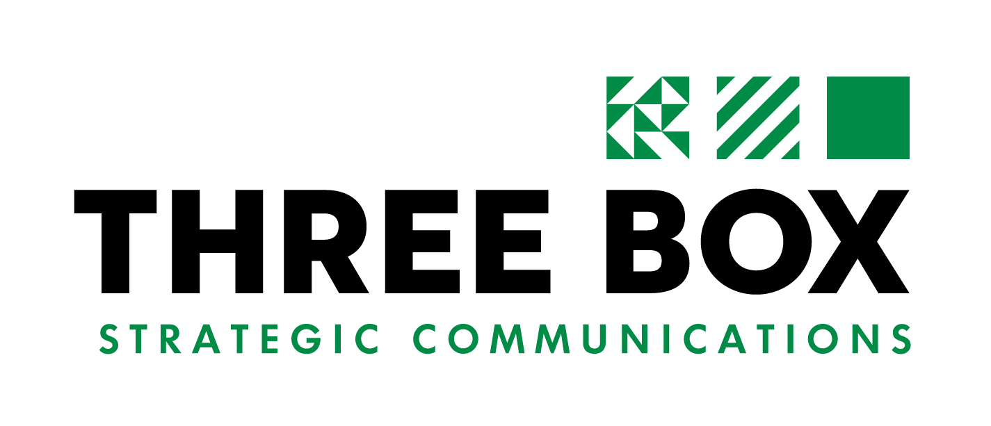 Three Box Logo - Three Box Strategic Communications. Dallas PR, marketing