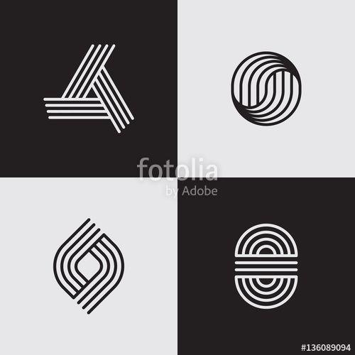 Modern Line Logo - Modern line logos. Futuristic geometric shapes set. Eps10 vector ...