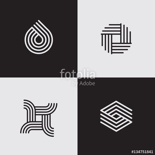 Modern Line Logo - Modern line logos. Futuristic geometric shapes. Eps10 vector. Stock