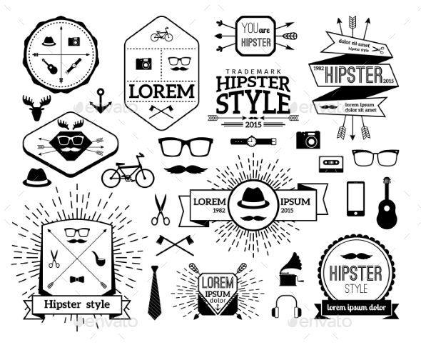 Modern Line Logo - Monochrome Hipster Modern Line Logo Set. Logos, Font logo and Fonts