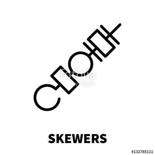 Modern Line Logo - Skewers icon or logo in modern line style.