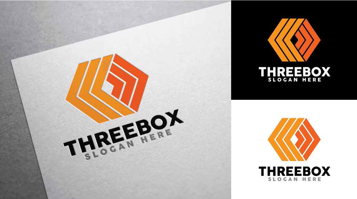 Three Box Logo - Three Logo Template & Graphics