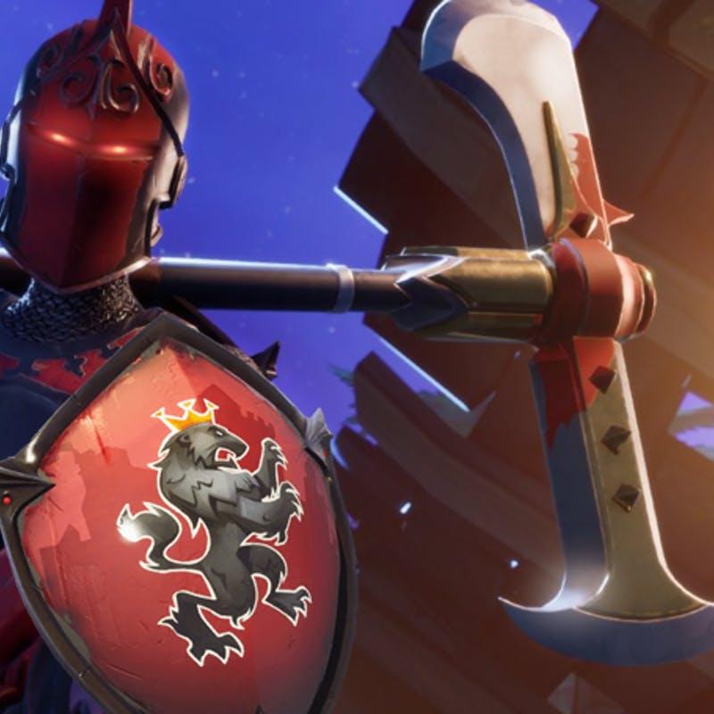 Green and Red Shield Company Logo - Fortnite' Red Knight No Back Bling Explained: Temporary Bug Already ...