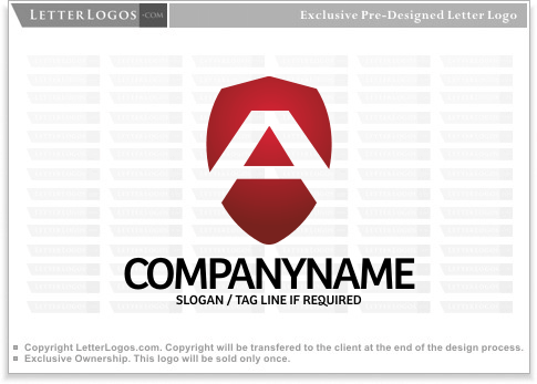 Green and Red Shield Company Logo - Letter A Logos