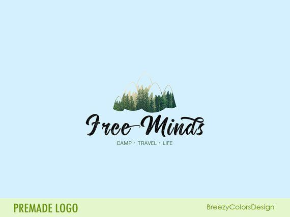 Custom Marketing Logo - Mountain Logo Design, Premade Branding Rustic, Custom Marketing ...