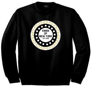 Gold NY Logo - KINGS OF NY Gold Chain Gang New York Logo Sweatshirt in Black Grey