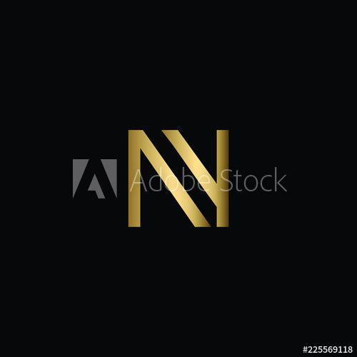 Gold NY Logo - Abstract Minimal Initial Letters NY Logo Design in Black and Gold