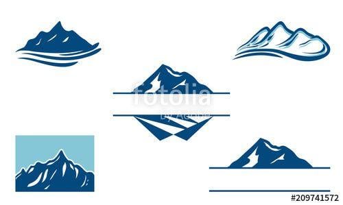Mountain Range Logo - Hexagon Ice Mountain Logo Bundle