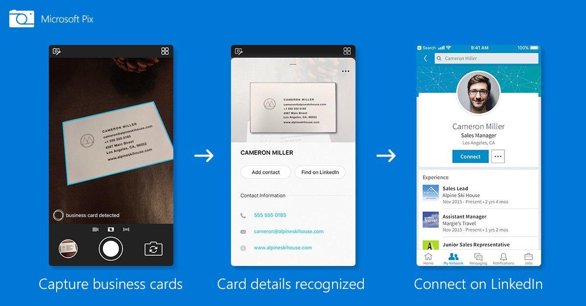 LinkedIn for Business Cards Logo - Microsoft Pix cozies up to LinkedIn with new business card feature ...