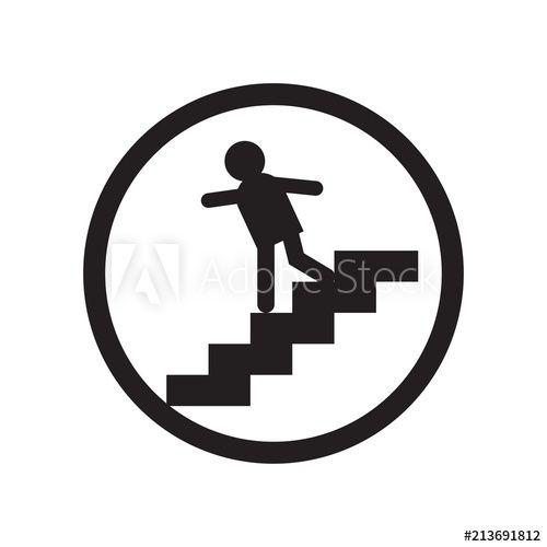 Walking Person Logo - Walking downstairs icon vector sign and symbol isolated on white