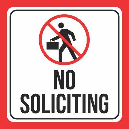 Walking Person Logo - Aluminum No Soliciting Print Walking Person Picture Red White Black