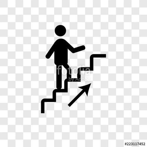 Walking Person Logo - Walking downstairs vector icon isolated on transparent background ...
