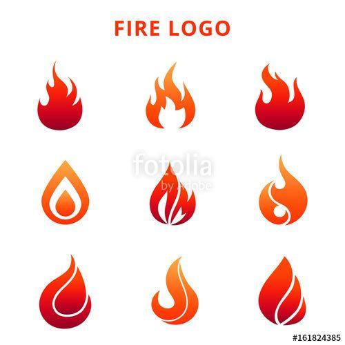 Fire Logo - Colorful flame of fire logo isolated on white background Stock