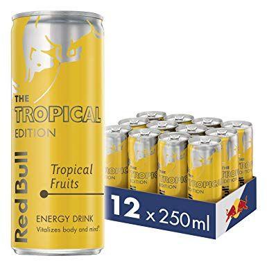 Red and Yellow Beverage Logo - Red Bull Energy Drink Tropical 12 Pack of 250 ml, Yellow Edition ...