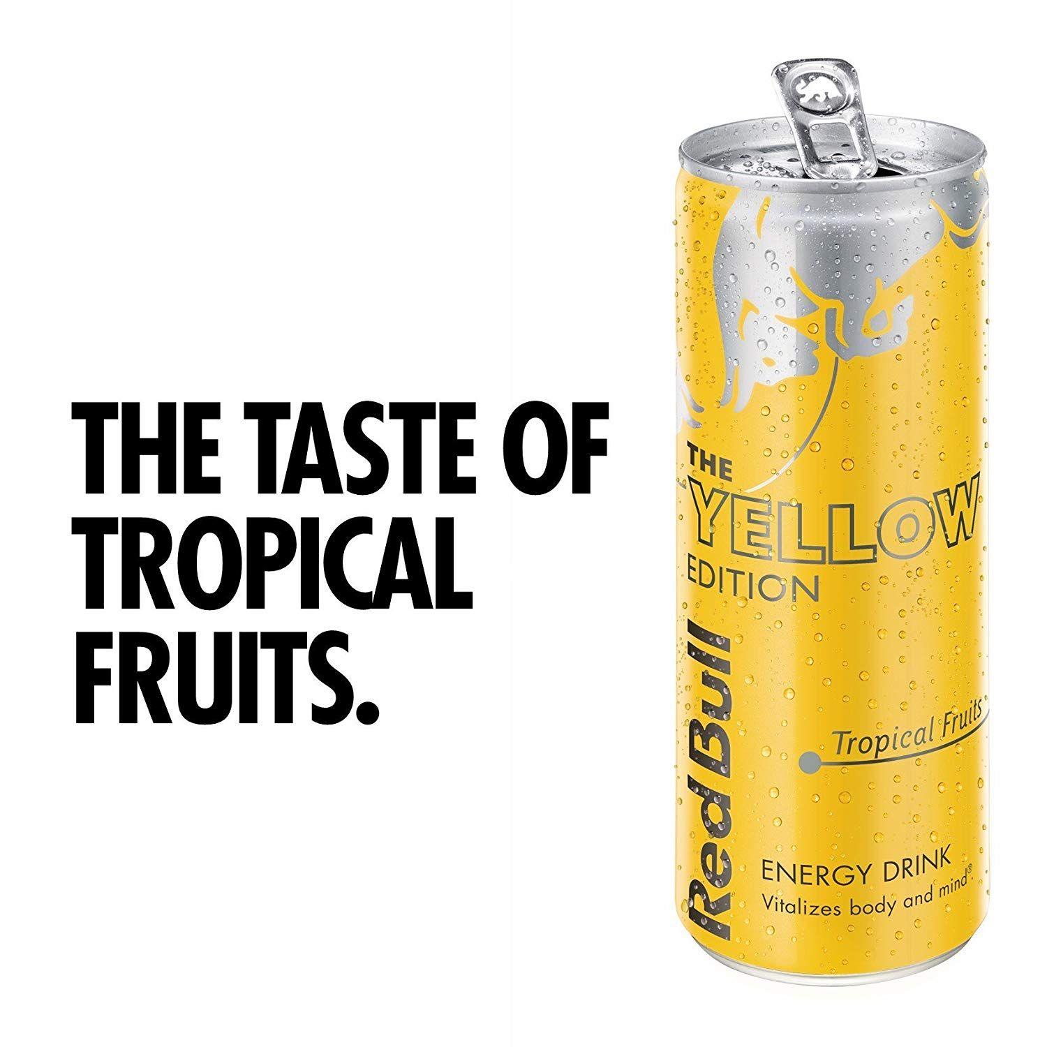 Red and Yellow Drink Logo - Red Bull Energy Drink Tropical 12 Pack of 250 ml, Yellow Edition ...