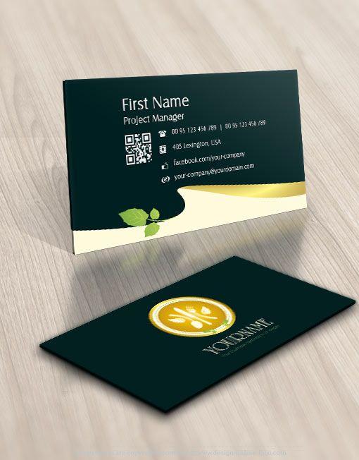 Healthy Food Company Logo - Design Green Kitchenware Logo FREE Business Card