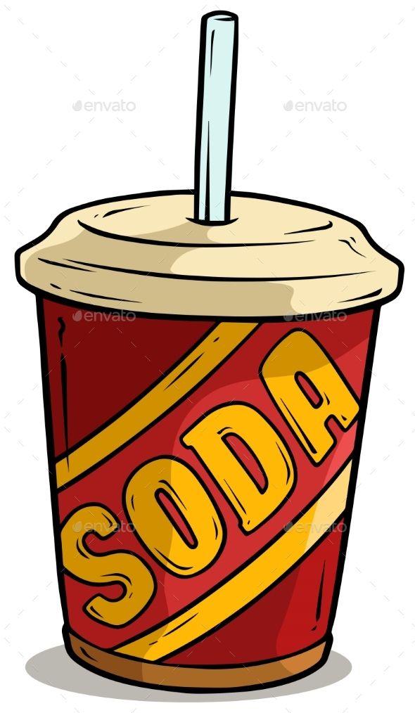 Red and Yellow Beverage Logo - Cartoon Plastic Cup of Soda Drink with Straw Cartoon red plastic cup