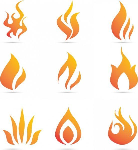 Orange Pattern Logo - Fire logo collection various orange flat shapes Free vector in Adobe ...