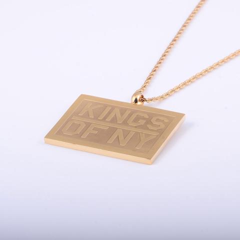 Gold NY Logo - Kings Of NY Logo Men's Pendant Chain in Gold or Silver