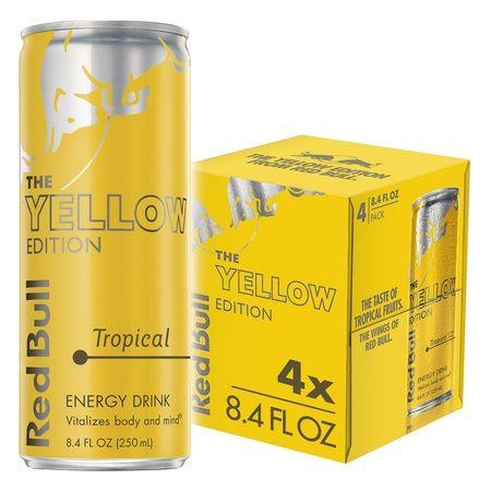 Red and Yellow Beverage Logo - Red Bull Yellow Edition Tropical Energy Drink, 8.4 Fl. Oz., 4 Count