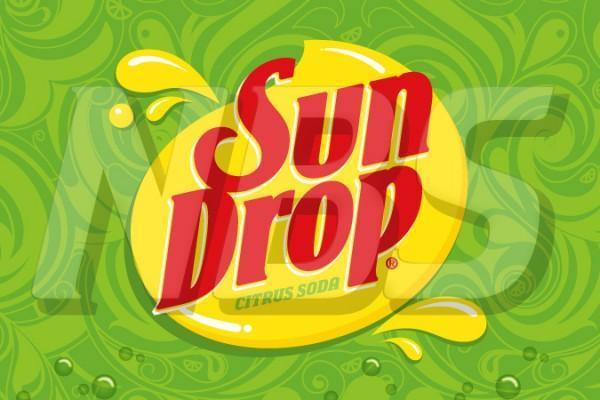 Red and Yellow Beverage Logo - Sun Drop UF-1 Fountain Valve Decals — Midwest Beverage