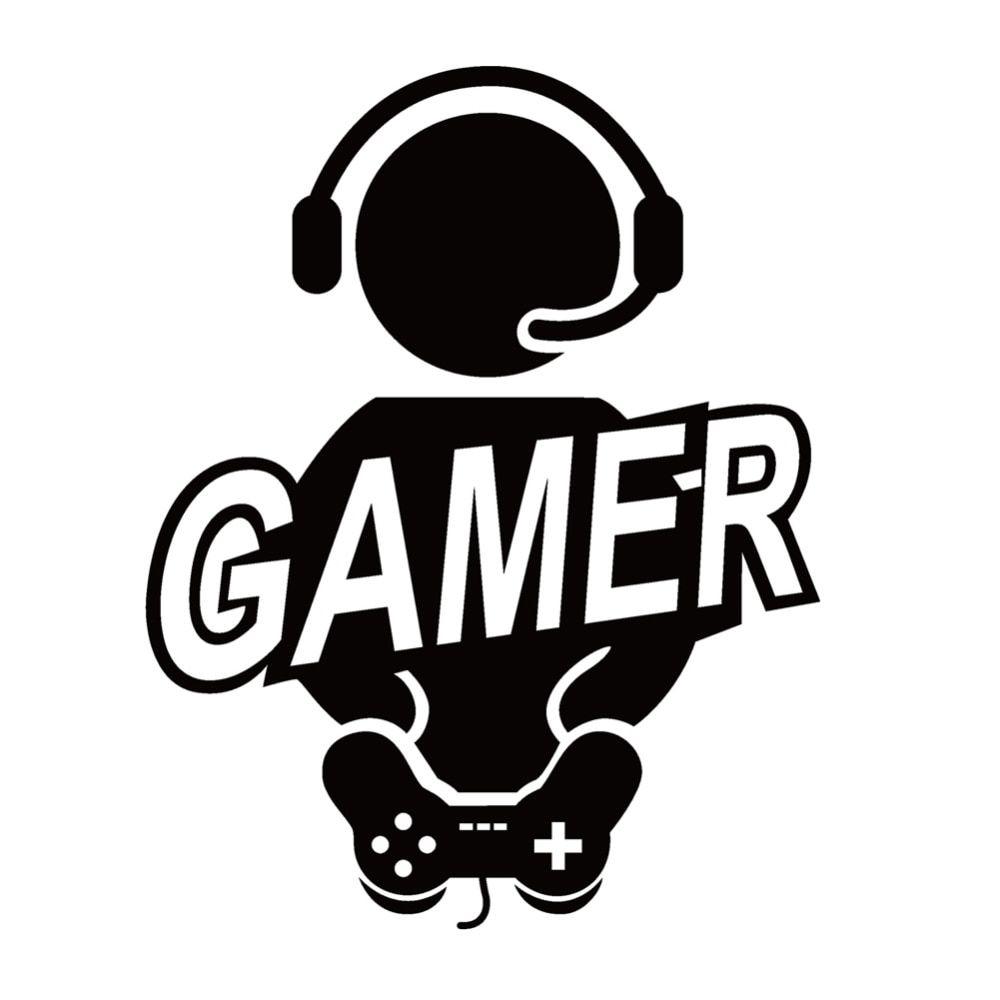 Computer Gaming Logo - 2017 Wall Sticker Decal children room Gaming Gamer Joystick Video ...