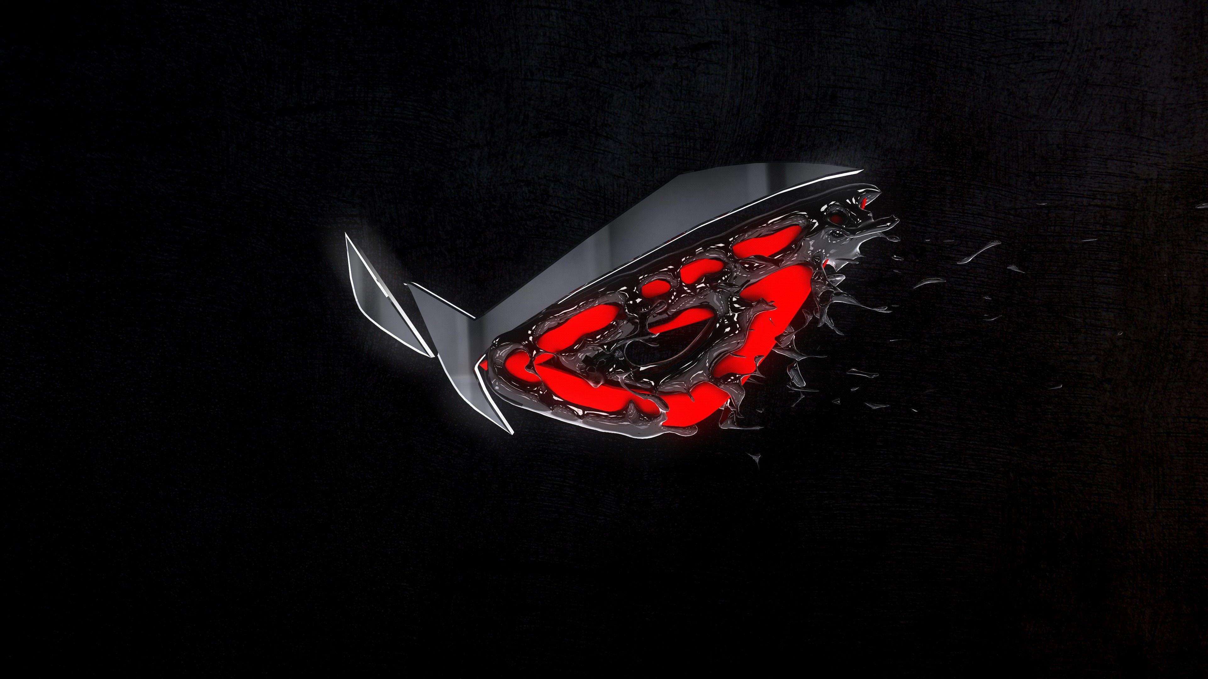 Computer Gaming Logo - Wallpaper : black, red, logo, Republic of Gamers, ASUS, light ...