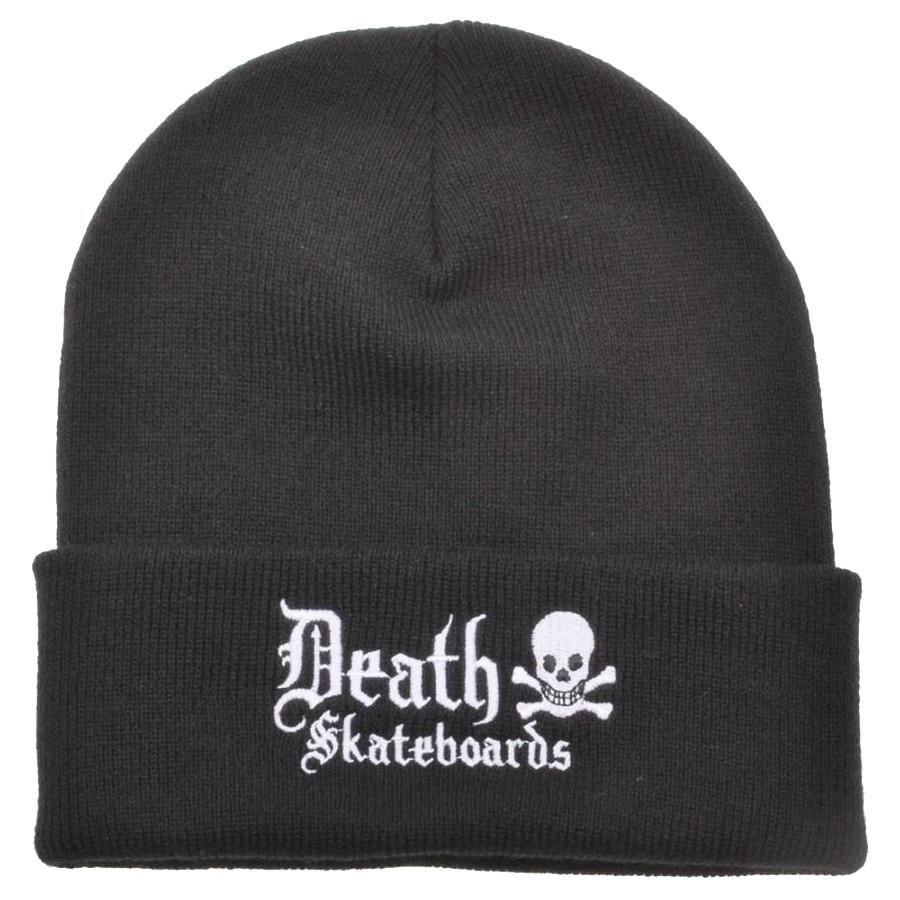 Black White S Logo - Death Skateboards Logo Fold Down Beanie Black White