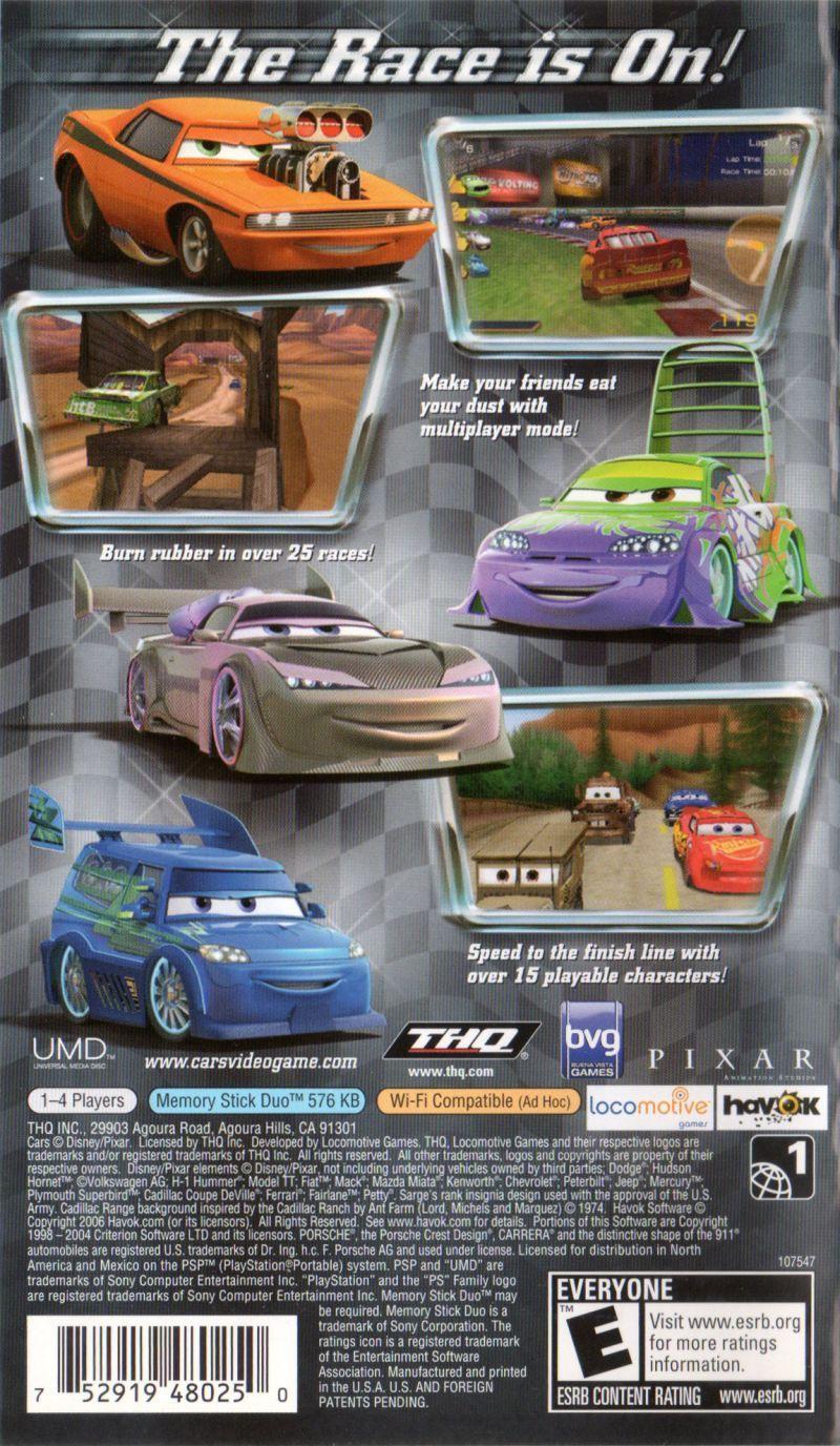 Disney Presents a Pixar Film Cars Logo - Disney Presents a Pixar Film: Cars (2006) PSP box cover art