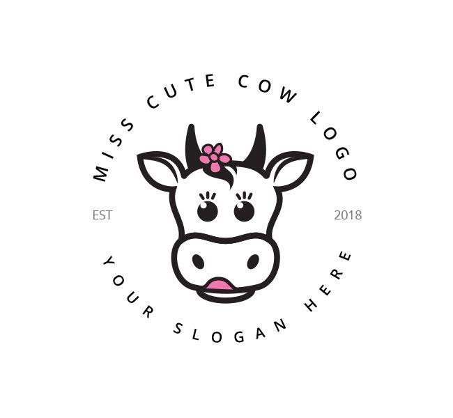 Cute Logo - Cute Cow Logo & Business Card Template - The Design Love