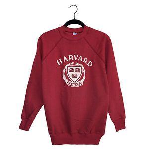 Crimson and Blue Logo - Vintage 70's Harvard Crimson Champion Blue Bar Flock Logo Sweatshirt ...