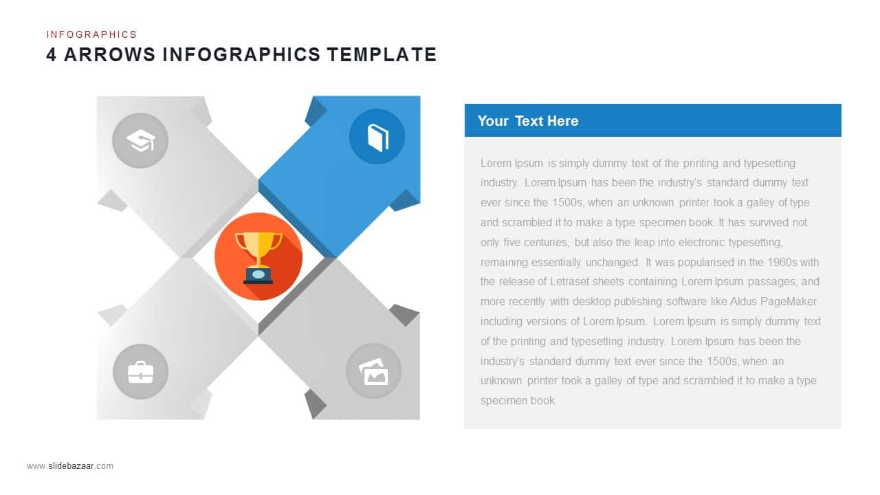 4 Arrows Logo - 4 Arrows PowerPoint Infographics Slide and Keynote Template