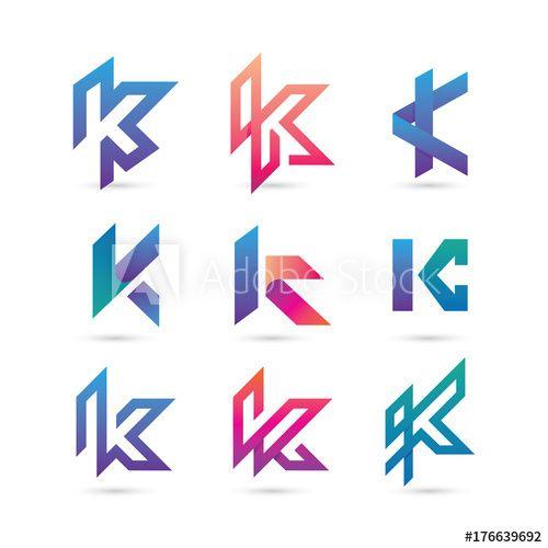 K Logo - Set of Letter K Logo Vector - Colorful Modern Logo - Buy this stock ...