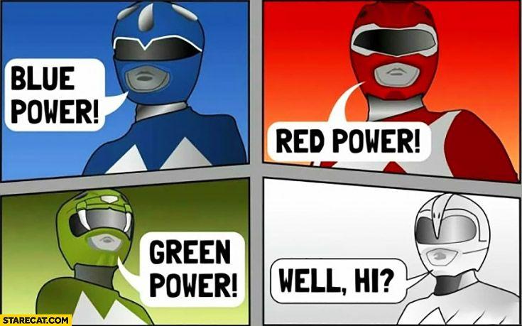 Red and Green Power Logo - Blue power, red power, green power, well Hi white Power Ranger