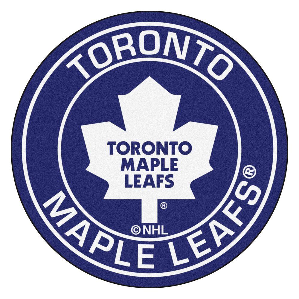 Toronto Maple Leafs Hockey Logo - FANMATS NHL Toronto Maple Leafs Navy 2 ft. x 2 ft. Round Area Rug ...