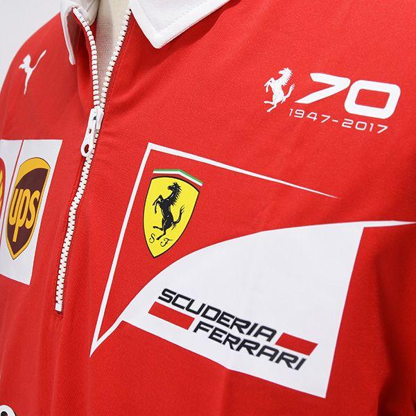 Ferrari 2017 Logo - Scuderia Ferrari 2017 Team Zip- Up Polo with Ferrari 70th Logo