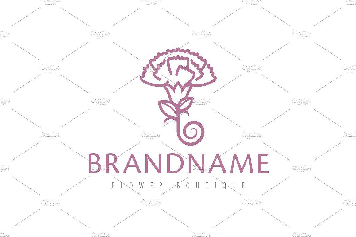 Carnation Flower Logo - Carnation Flower Logo ~ Logo Templates ~ Creative Market